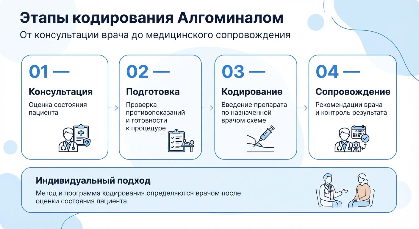Кодирование препаратом «Алгоминал» в Холмске инфографика